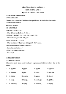 Đề cương ôn tập Giữa kì 2 Tiếng Anh 5 Global Success