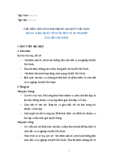 Giáo án Bài 14 Lịch sử 12 Cánh diều (2024): Khái quát về cuộc đời và sự nghiệp của Hồ Chí Minh