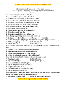 Đề thi cuối kì 2 Lịch sử 10 Kết nối tri thức - Đề 1