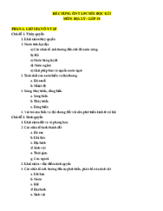 Đề cương ôn tập cuối học kì 1 Địa lí 10 Kết nối tri thức Cấu trúc mới