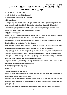 Chuyên đề Thế giới trong và sau chiến tranh lạnh (Ôn thi Tốt nghiệp Lịch Sử 2025)
