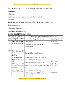 Giáo án Bài 3 Toán lớp 5: Ôn tập So sánh hai phân số