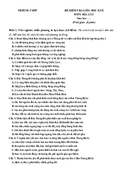 Bộ 7 đề thi Giữa kì 2 Địa lí 12 Kết nối tri thức Cấu trúc mới