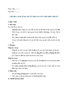 Giáo án Giáo dục địa phương lớp 6 Hà Nội