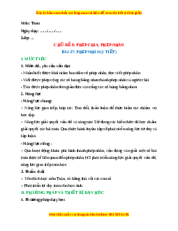 Giáo án Phép nhân Toán lớp 2 Kết nối tri thức