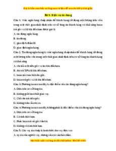 Trắc nghiệm Bài 9 KTPL 10 Kết nối tri thức: Dịch vụ tín dụng