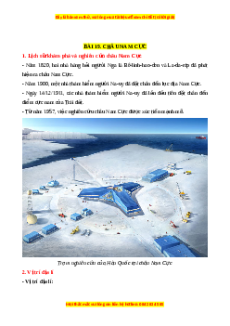 Lý thuyết Địa lý 7 Kết nối tri thức Bài 19: Châu Nam Cực