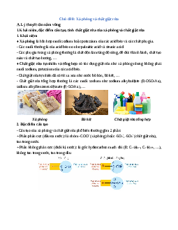 Chuyên đề dạy thêm Chủ đề 8: Xà phòng và chất giặt rửa tổng hợp Hóa học 12 (sách mới)