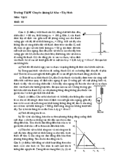 Đề thi HSG Vật Lí 10 Trường THPT Chuyên Lê Kha - Tây Ninh