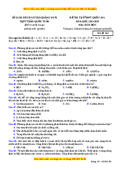 Đề thi thử Hóa Học trường Trần Quốc Tuấn năm 2023