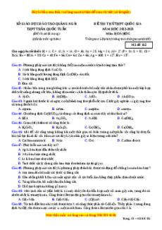 Đề thi thử Hóa Học trường Trần Quốc Tuấn năm 2023