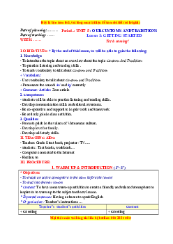 Giáo án Unit 5: Our Customs and Traditions Tiếng Anh 8 Global success