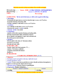 Giáo án Unit 5: Our Customs and Traditions Tiếng Anh 8 Global success