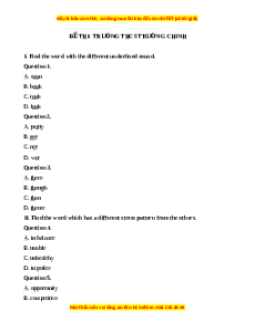 Đề thi cuối kì 2 Tiếng Anh 9 trường THCS Trường Chinh năm 2023