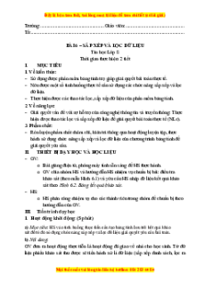 Giáo án Bài 6 Tin học 8 Kết nối tri thức: Sắp xếp và lọc dữ liệu