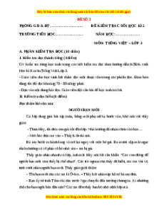Đề thi cuối kì 2 Tiếng Việt lớp 3 Chân trời sáng tạo (Đề 3)