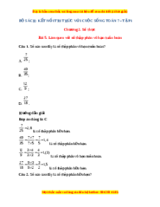Trắc nghiệm Làm quen với số thập phân vô hạn tuần hoàn Toán 7 Kết nối tri thức