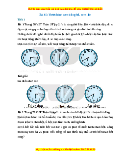 VBT Toán lớp 3 Bài 67 (Kết nối tri thức): Thực hành xem đồng hồ, xem lịch