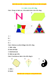 Trắc nghiệm Hình có tâm đối xứng Toán 6 Chân trời sáng tạo