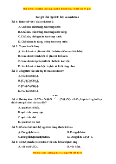 Trắc nghiệm Bài tập tinh bột và xenlulozơ Hóa học 9