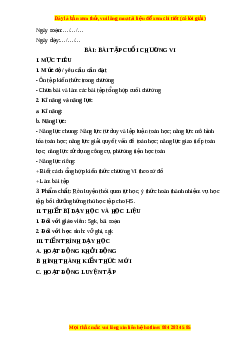 Giáo án Bài tập cuối chương VI Toán 6 Kết nối tri thức