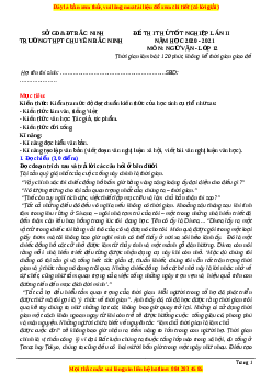 Đề thi thử Ngữ Văn trường Chuyên Bắc Ninh lần 2 năm 2021