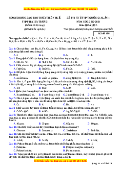Đề thi thử Hóa Học trường Hai Bà Trưng năm 2023