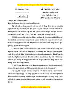 Đề thi cuối kì 2 Ngữ văn 11 Kết nối tri thức (Đề 6)