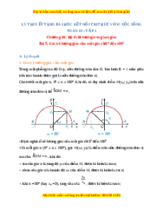 Lý thuyết Toán 10 Kết nối tri thức Bài 5: Giá trị lượng giác của một góc từ 0° đến 180°