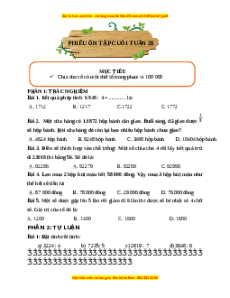 Bài tập cuối tuần Toán lớp 3 Tuần 28 Cánh diều (có lời giải)