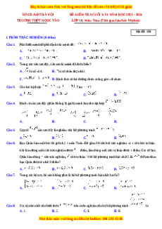 Đề thi cuối kì 1 Toán 10 năm 2024 trường THPT Ngọc Tảo - Hà Nội