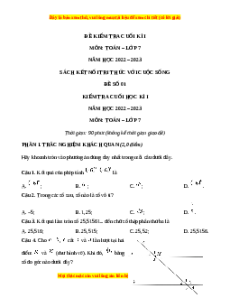 Đề thi cuối học kì 1 Toán 7 Kết nối tri thức có đáp án (Đề 1)