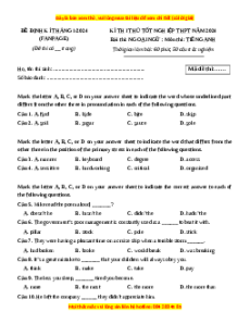 Đề thi thử tốt nghiệp Tiếng Anh Đề thi định kỳ năm 2024