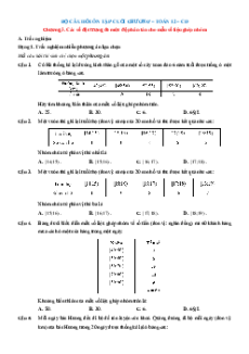 Bài tập ôn tập + Đề kiểm tra Toán 12 Chương 3 Cánh diều theo chương