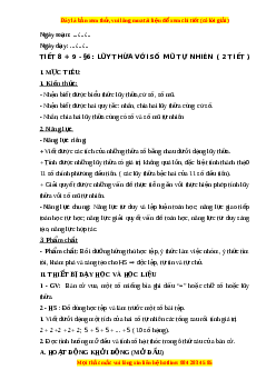 Giáo án Lũy thừa với số mũ tự nhiên Toán 6 Kết nối tri thức