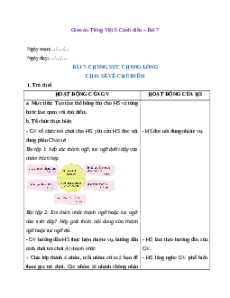Giáo án Bài 7: Chung sức, chung lòng Tiếng Việt lớp 5 Cánh diều