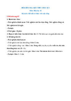 Bộ 6 đề thi Cuối kì 1 Hóa học 12 Kết nối tri thức cấu trúc mới có đáp án