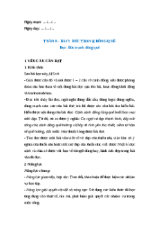 Giáo án Bài 7: Bức tranh đồng quê Tiếng Việt lớp 5 Chân trời sáng tạo