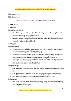 Giáo án Bài 4 Tin học 8 Chân trời sáng tạo: Sử dụng công nghệ kĩ thuật số