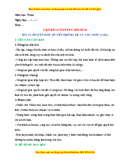 Giáo án Ôn tập một số yếu tố thông kê và xác suất Toán lớp 4 Kết nối tri thức