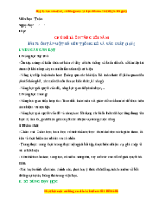 Giáo án Ôn tập một số yếu tố thông kê và xác suất Toán lớp 4 Kết nối tri thức