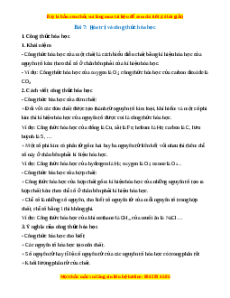 Lý thuyết KHTN 7 Kết nối tri thức Bài 7: Hóa trị và công thức hóa học