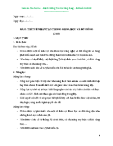 Giáo án Bài 2: Trí tuệ nhân tạo trong khoa học và đời sống Tin học 12 Kết nối tri thức