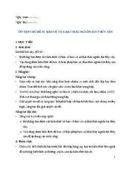 Giáo án Ôn tập chủ đề 10 Công nghệ 12 Cánh diều