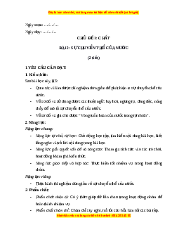 Giáo án Bài 2 Khoa học lớp 4 (Chân trời sáng tạo): Sự chuyển thể của nước