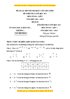 Đề thi cuối học kì 2 Toán 7 Kết nối tri thức có đáp án (Đề 9)
