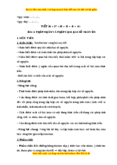 Giáo án Phép nhân và phép chia hết hai số nguyên Toán 6 Chân trời sáng tạo
