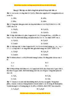 Trắc nghiệm Bài tập xác định công thức phân tử hợp chất hữu cơ Hóa học 9