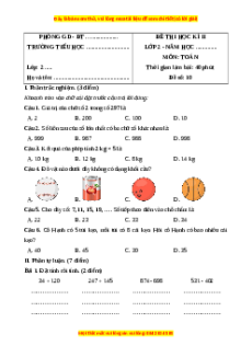 Đề thi cuối kì 2 Toán lớp 2 Kết nối tri thức (Đề 15)