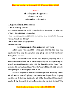 Đề thi giữa kì 2 Tiếng Việt lớp 4 Kết nối tri thức (Đề 2)